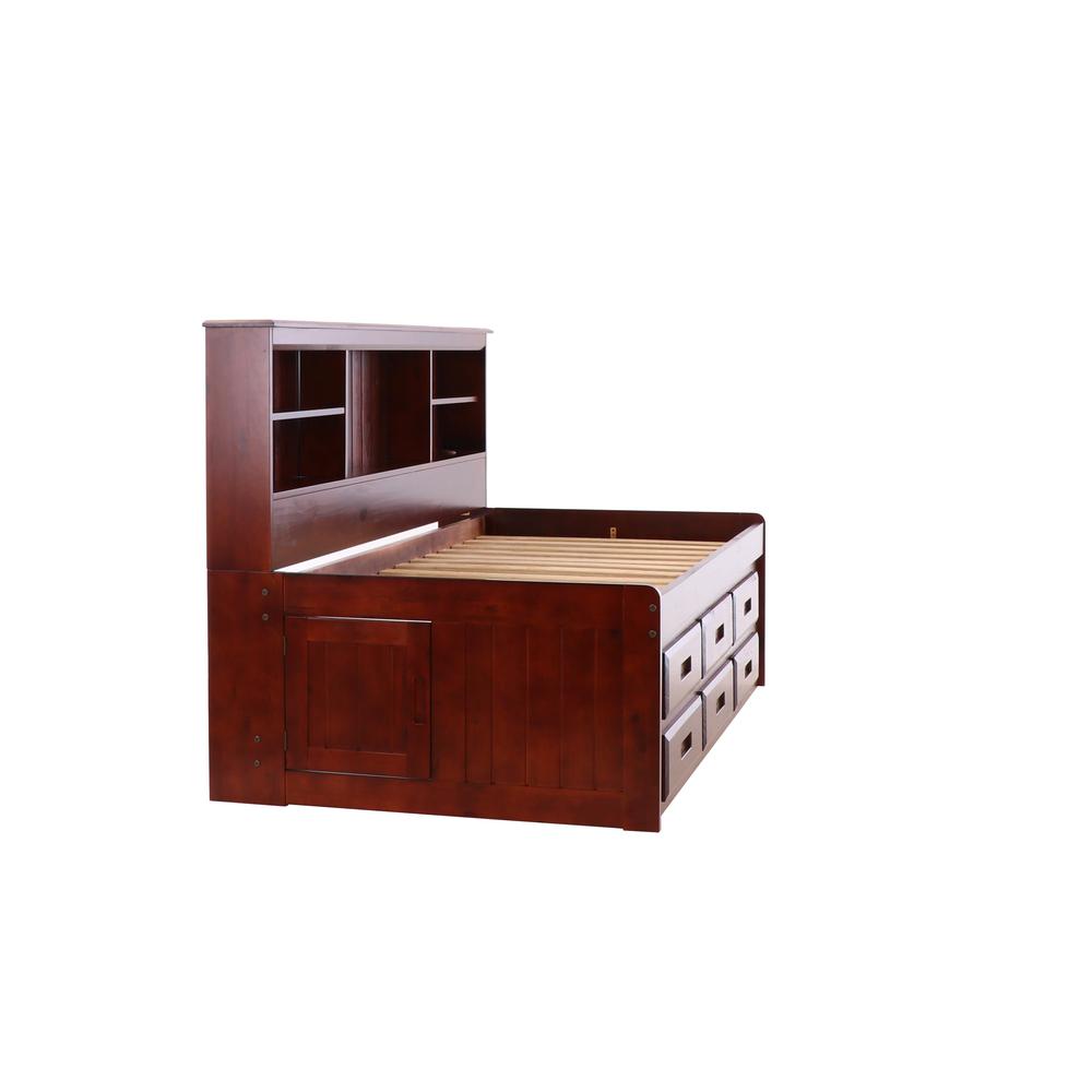 OS Home and Office Furniture Model 82822K6-22, Solid Pine Twin Daybed with Six Drawers in Rich Merlot. Picture 6