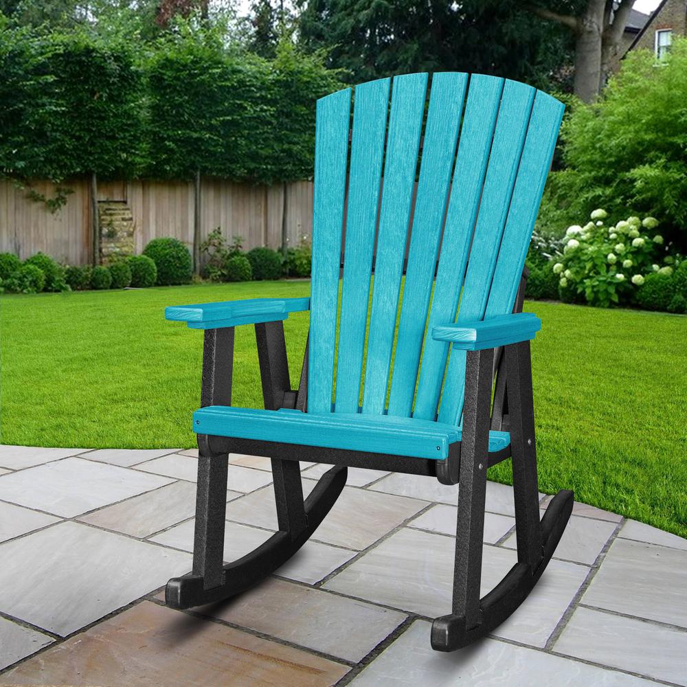 OS Home and Office Rocking Chair in Aruba Blue with a Black Base. Picture 1