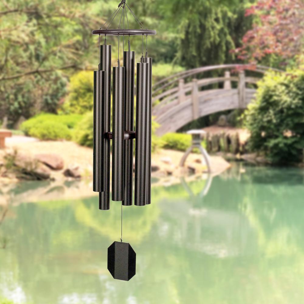Wind Chime made with powder coated Aluminum tubes in Truillusion Black. Picture 4