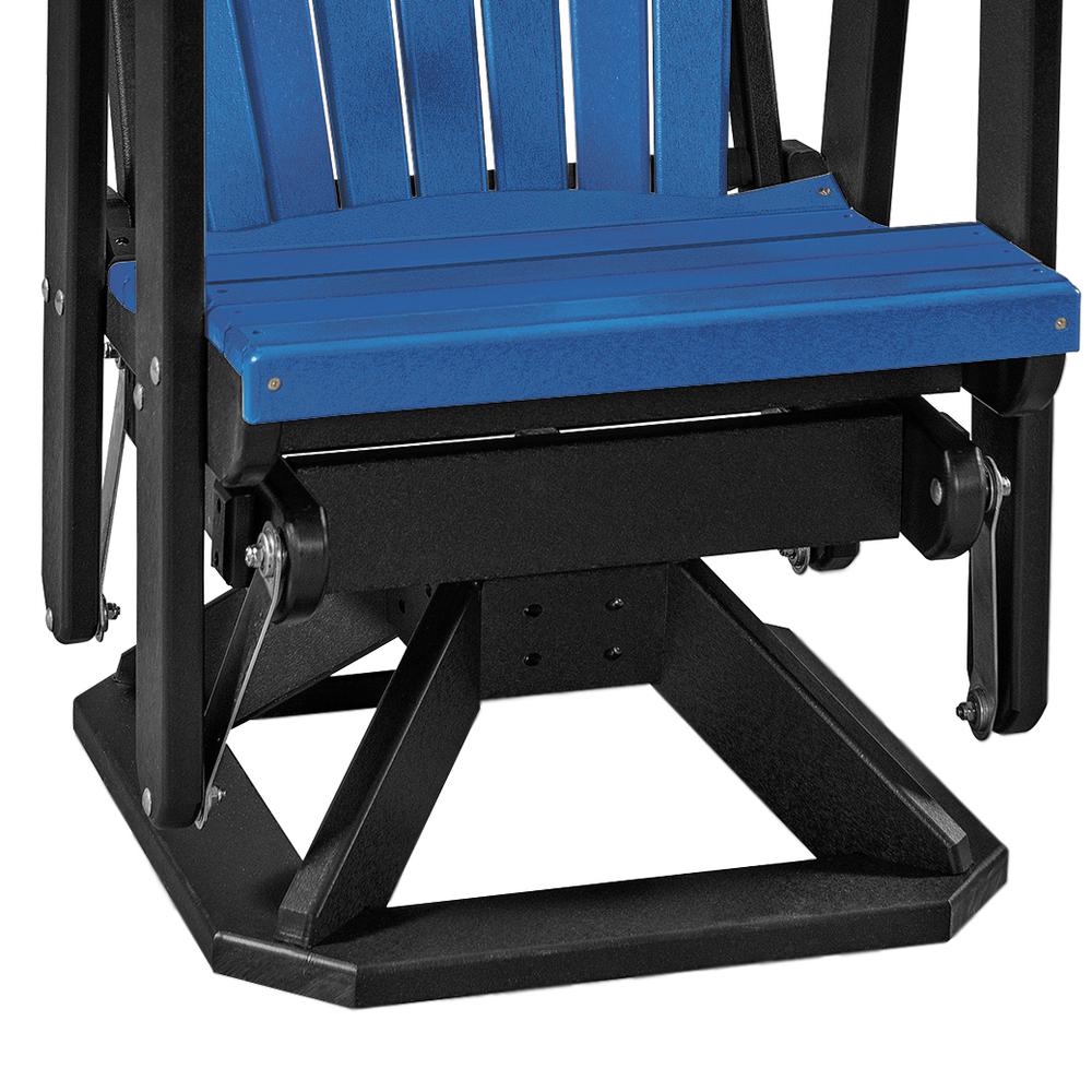 OS Home and Office Model 510BBK Fan Back Swivel Glider in Blue with a Black Base, Made in the USA. Picture 4