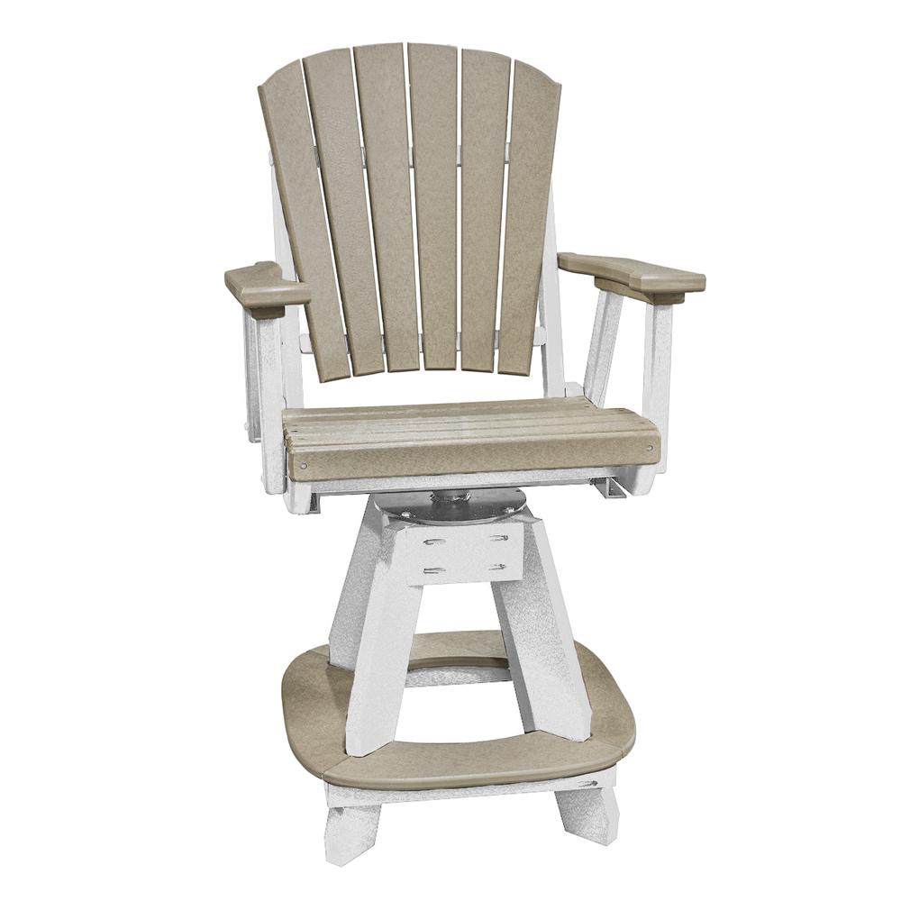 OS Home and Office Model 130-C-WWWT Counter Height Swivel Arm Chair in Weatherwood on a White Base. Picture 2