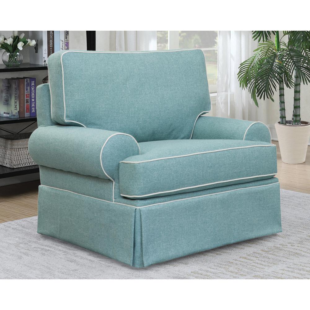 American Furniture Classics Coastal Aqua Series Upholstered Arm Chair. Picture 2