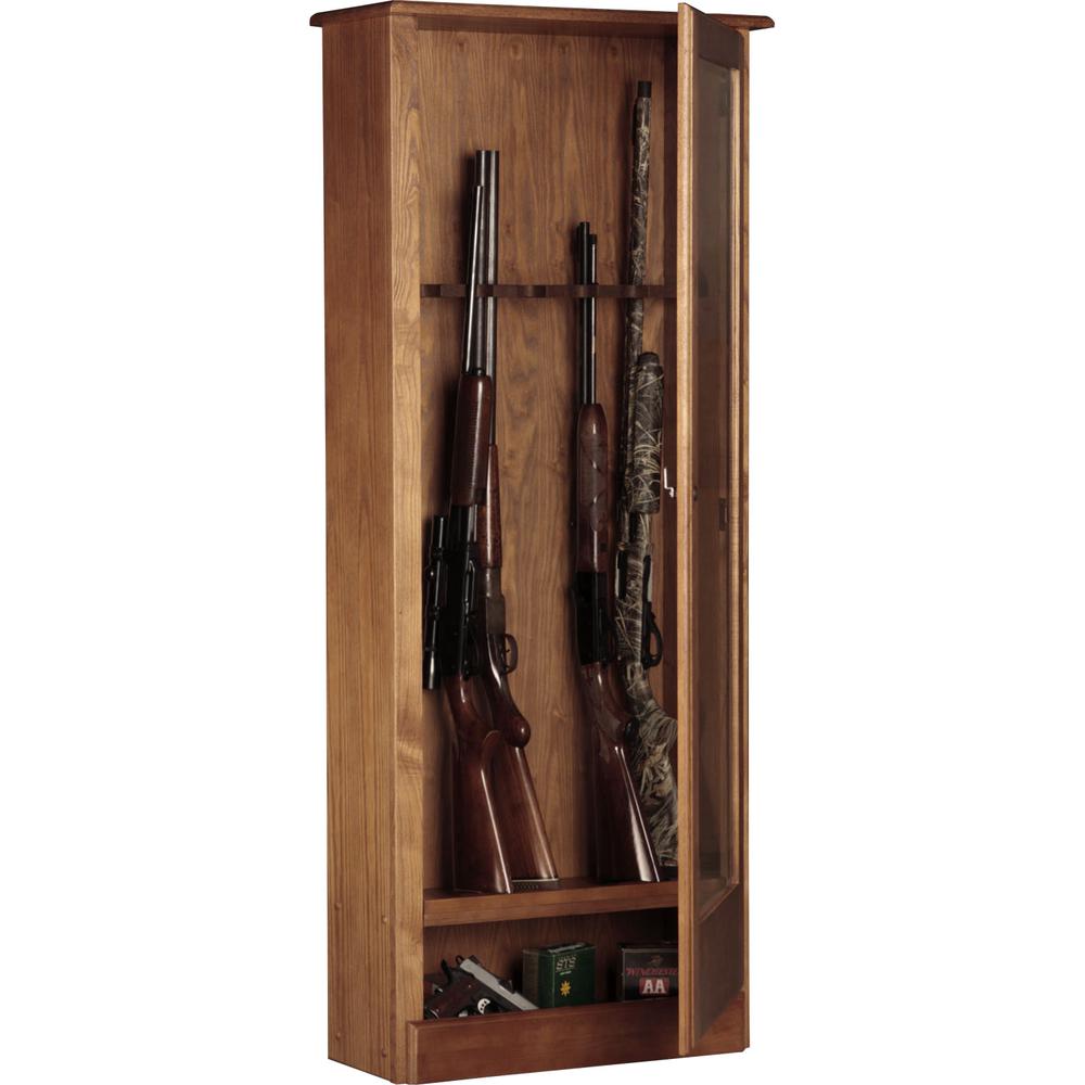 10 Gun Cabinet, Medium Brown. Picture 2