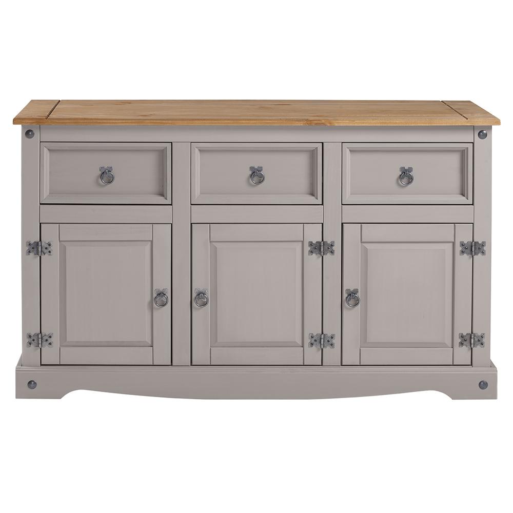 Model COG388 Cottage Series Wood Buffet Sideboard in Corona Gray. Picture 6