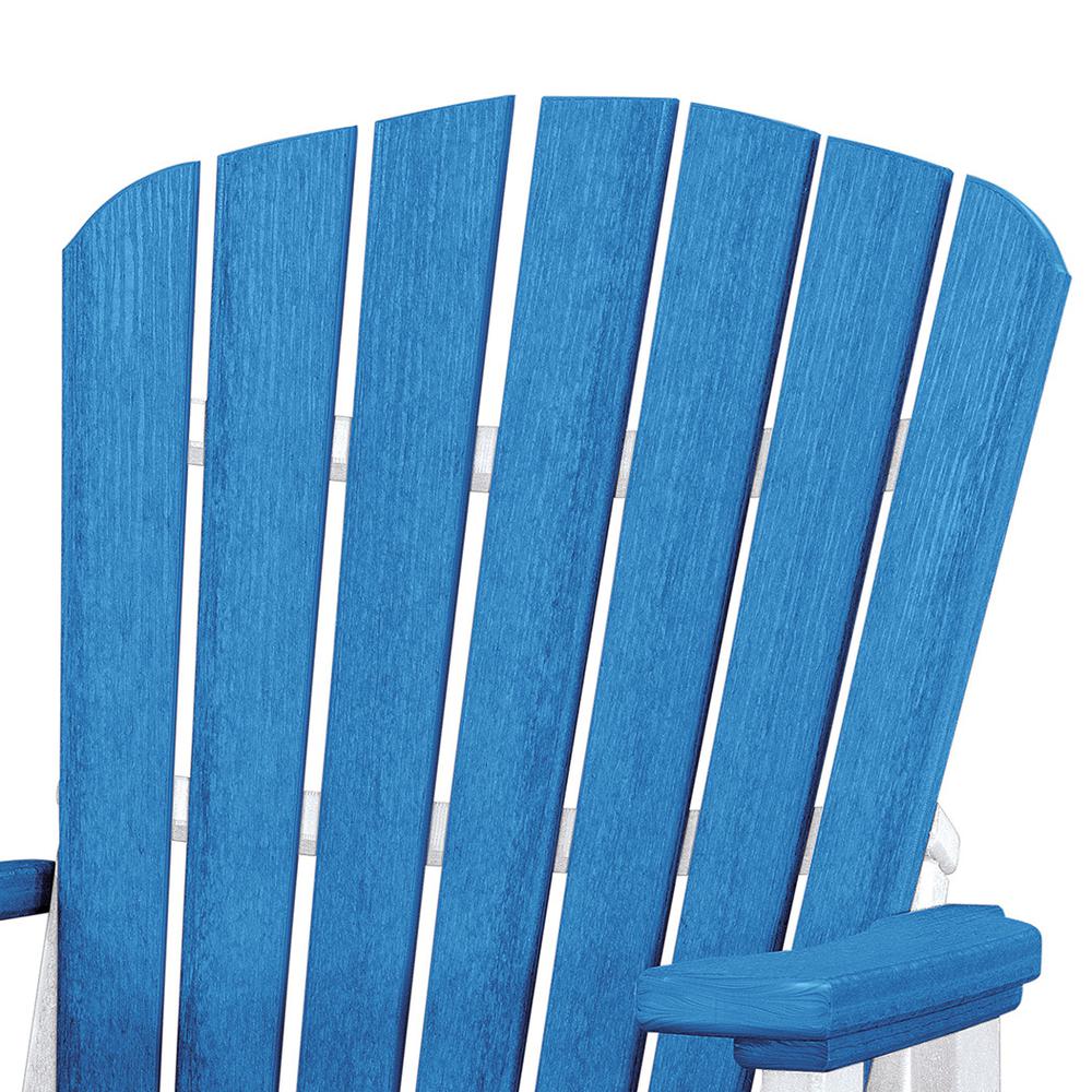 Fan Back Swivel Glider in Blue and White. Picture 3