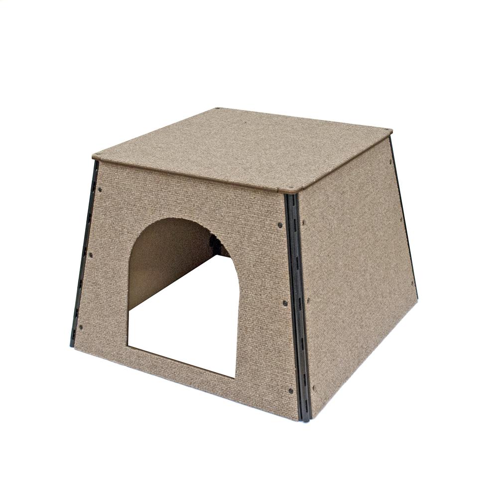 Happystack Model DHTAN Small Dog House in Tan Indoor/Outdoor Carpet. Picture 2
