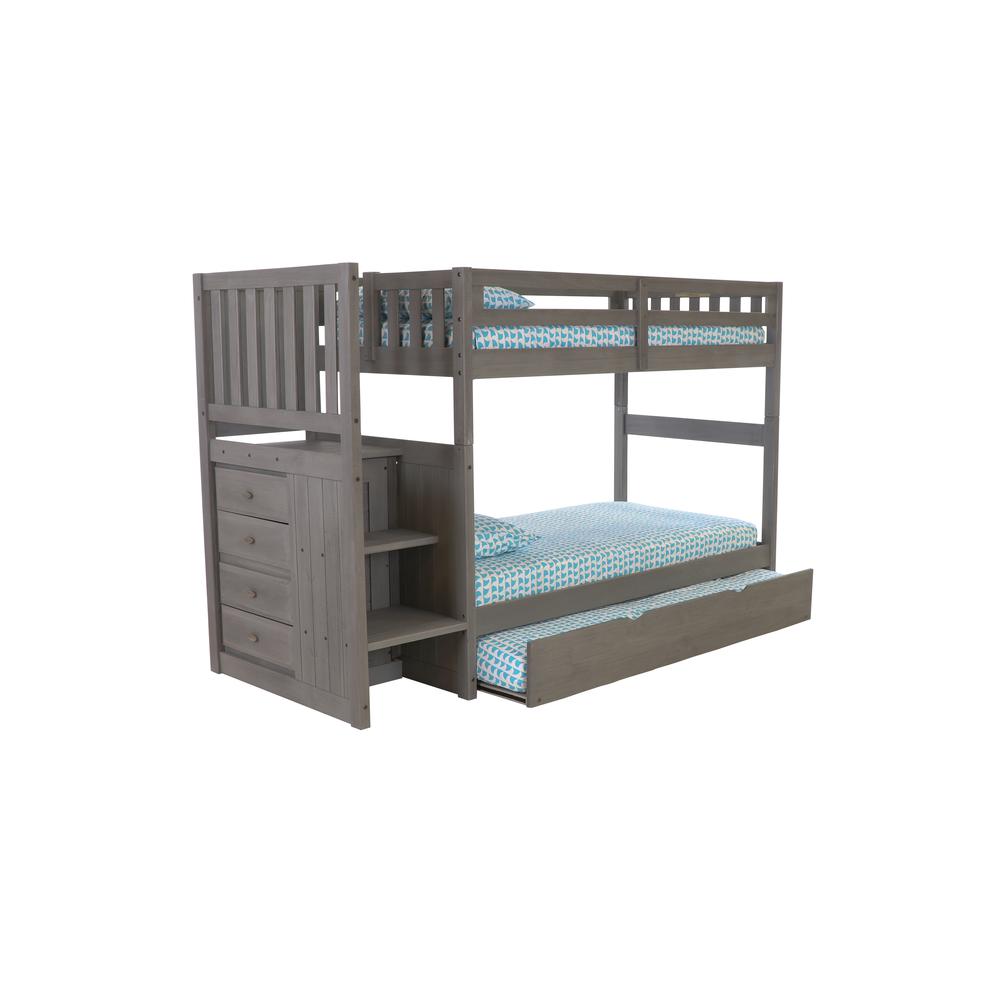 Twin Bunk Bed With Four Drawer Chest, Roll Out Bunk Beds
