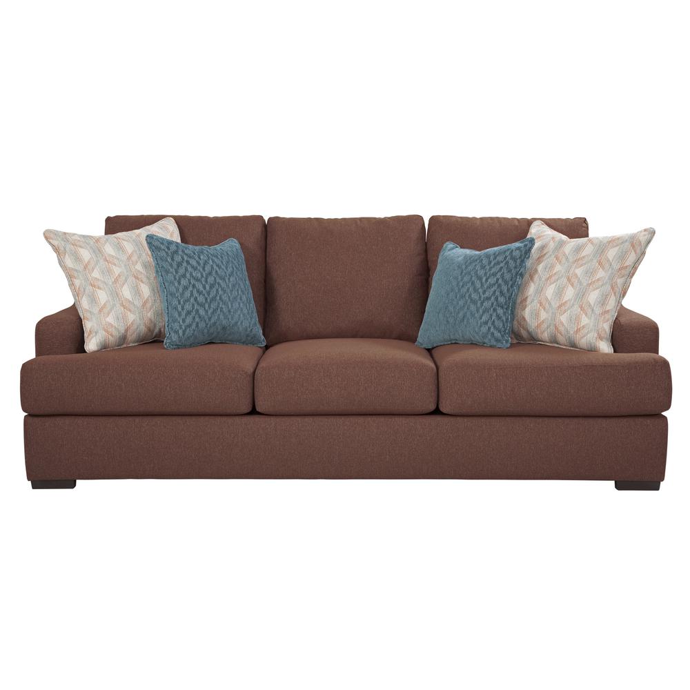 American Furniture Classics Model 8-010-A65V2 Earthtone Cinnamon Sloped Track Arm Sofa. Picture 2