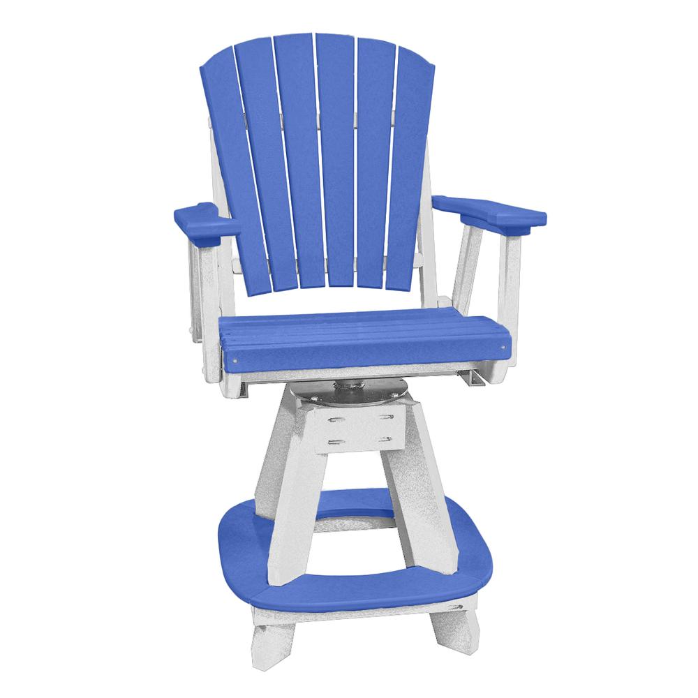 OS Home and Office Model 130-C-BW Counter Height Swivel Arm Chair in Blue on a White Base. Picture 2