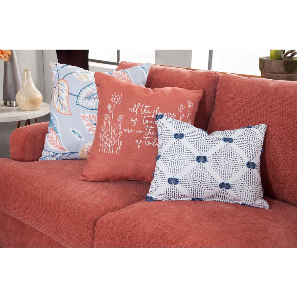 Classic Paprika Loveseat with Three Pillows. Picture 6