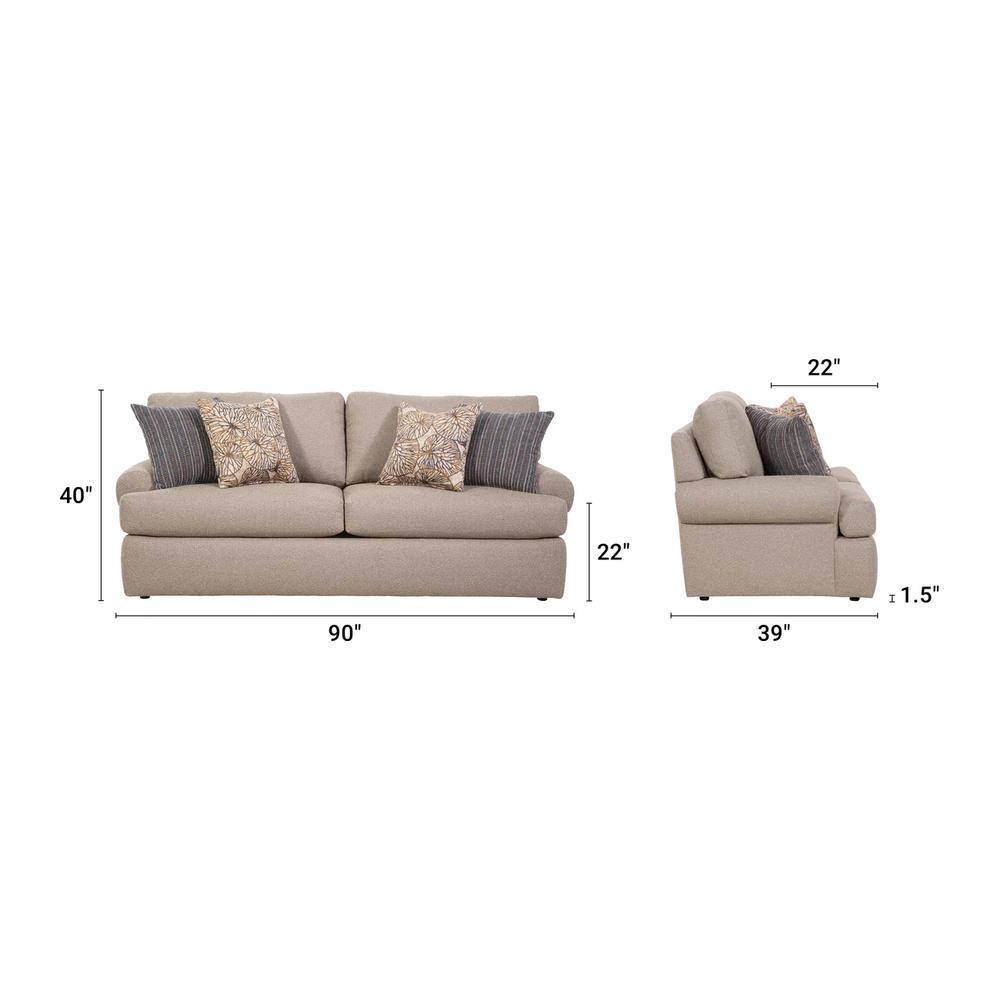 American Furniture Classics Two Cushion Sofa and 4 Accent Pillows. Picture 5