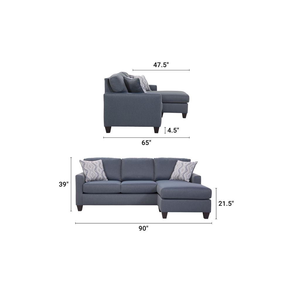 American Furniture Classics Eureka Model 8-010C-A328V2 Sofa Chaise with Drop Down Table and USB. Picture 3