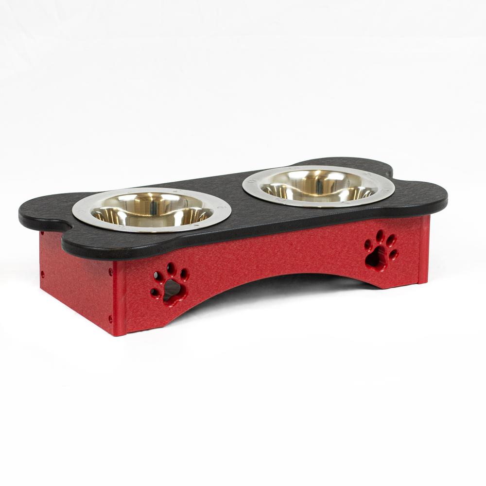 High Double Water and Food Bowl Made of High Density Poly Resin for Smaller Dogs. Picture 1