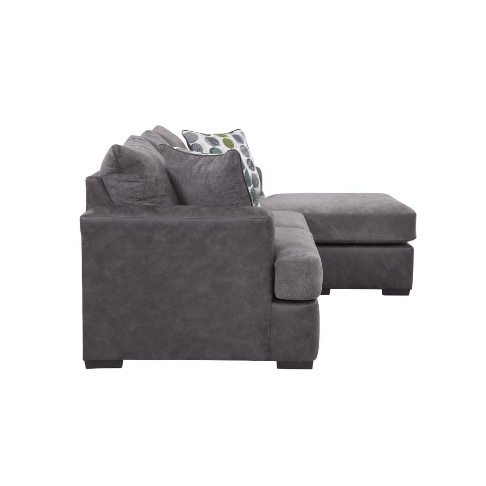 American Furniture Classics Sofa with Chaise - Dark Gray/Dark Charcoal. Picture 3