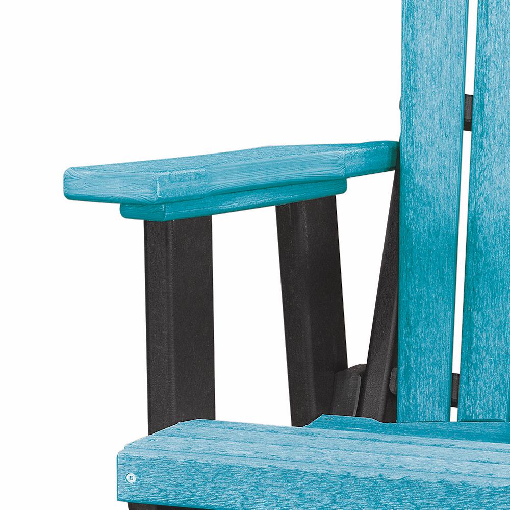 OS Home and Office Model 516ARB-K Double Balcony Height Glider with Center Table in Aruba Blue and Black. Picture 7