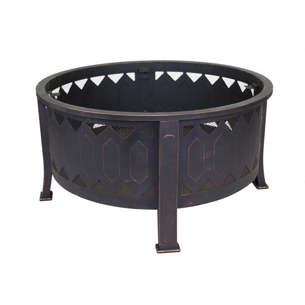 Outdoor Leisure Products 30 inch Round Firepit with Oil Rubbed Bronze Finish. Picture 4
