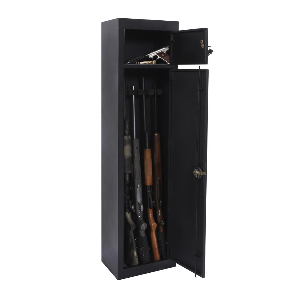5 Gun Metal Security Cabinet with separate pistol/ammo area. Picture 3