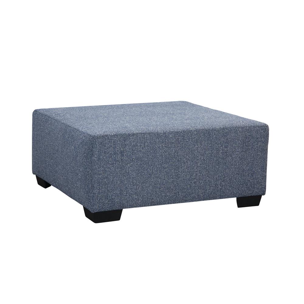 American Furniture Classics Blue Square Upholstered Ottoman. Picture 6