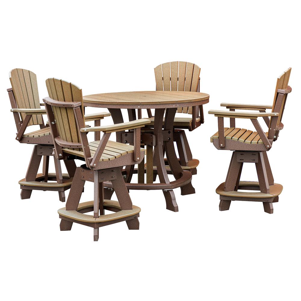 OS Home and Office Model CR130CTB-K Five Piece Round Counter Height Dining Set in Cedar on a Tudor Brown Base. Picture 2