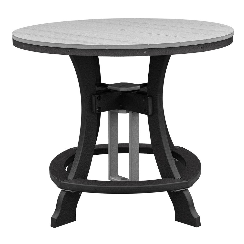 OS Home and Office Model 44R-C-LGB Counter Height Round Table in Light Gray with Black Base. Picture 1