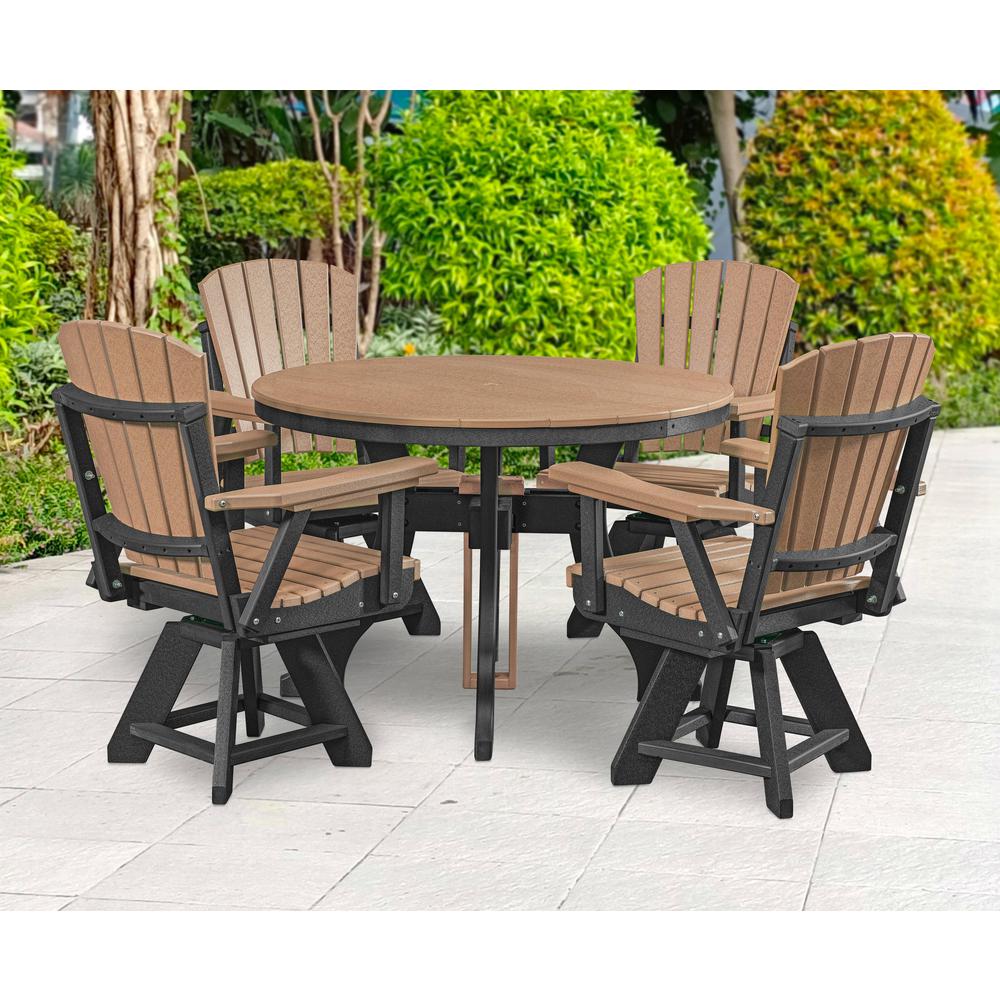 Five Piece Round Dining Height Dining Set in Cedar with a Black Base. Picture 3
