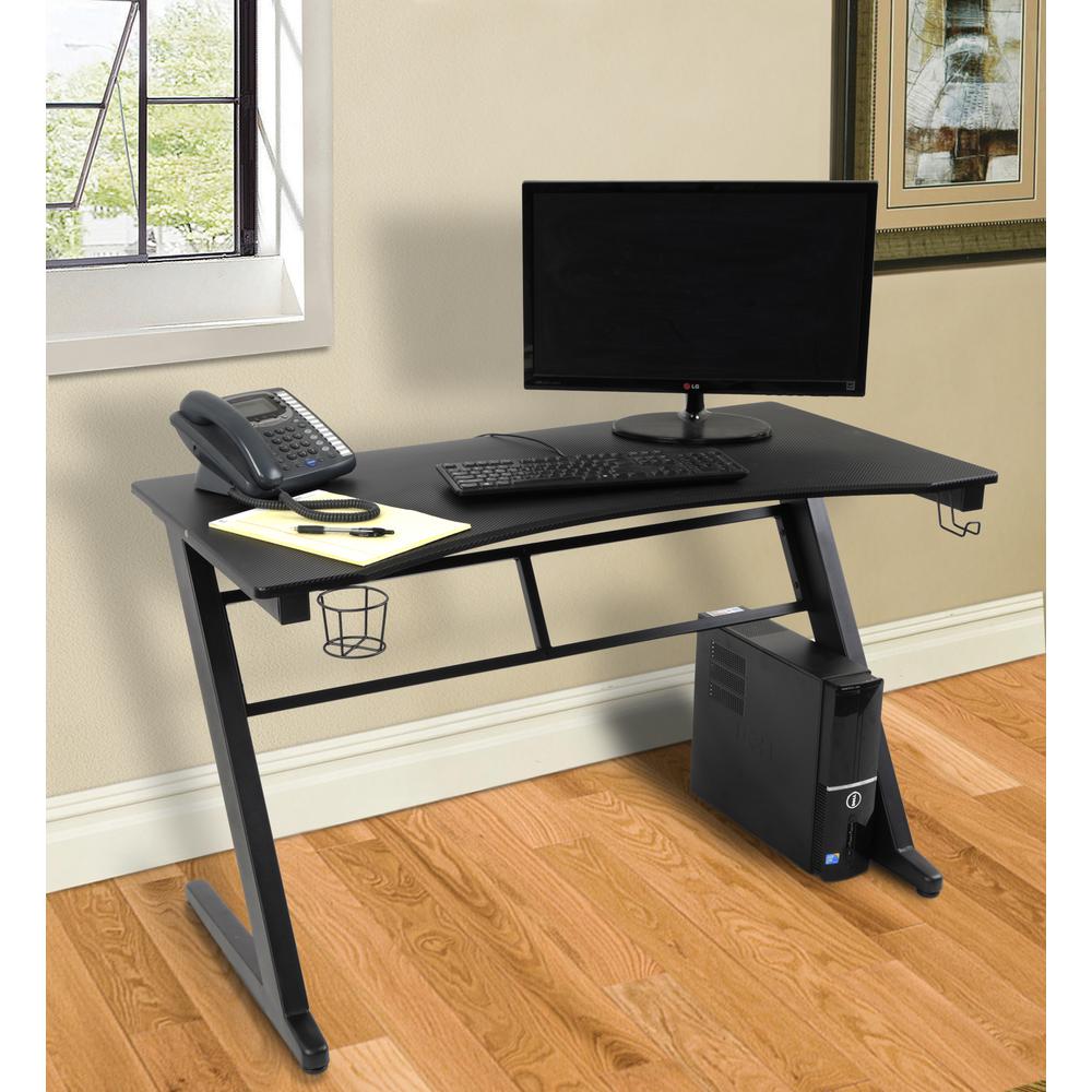 OS Home and Office Furniture Model 42245 Gaming Desk with Laminate Tactical Carbon Fiber Top. Picture 3