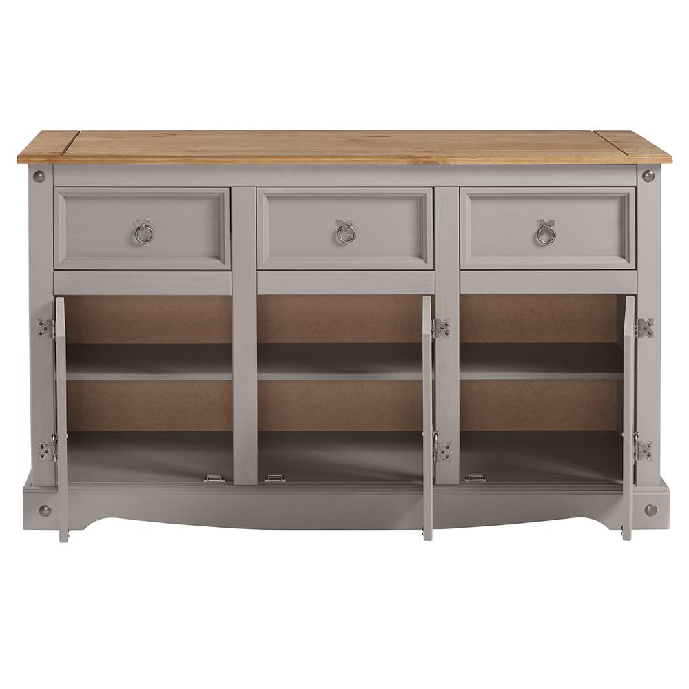 Model COG388 Cottage Series Wood Buffet Sideboard in Corona Gray. Picture 4