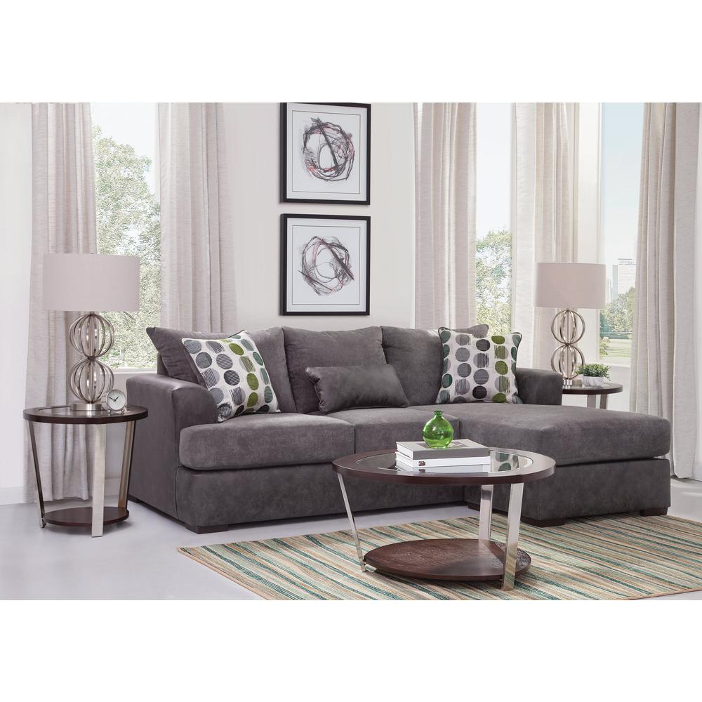 American Furniture Classics Sofa with Chaise - Dark Gray/Dark Charcoal. Picture 4