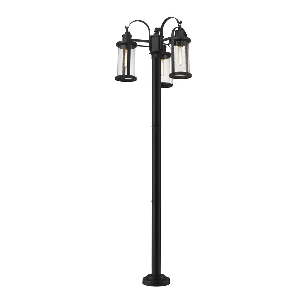 3 Light Outdoor Post Mounted Fixture. Picture 2