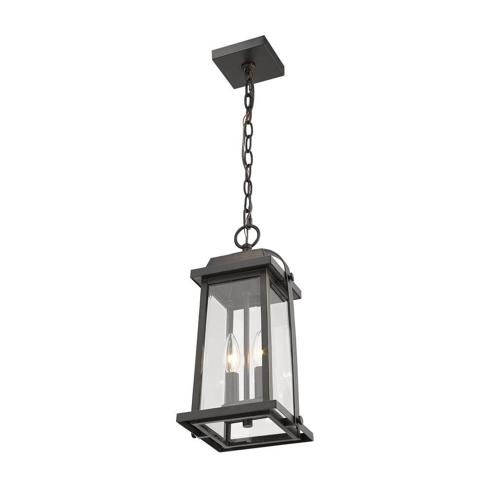 2 Light Outdoor Chain Mount Ceiling Fixture. Picture 4