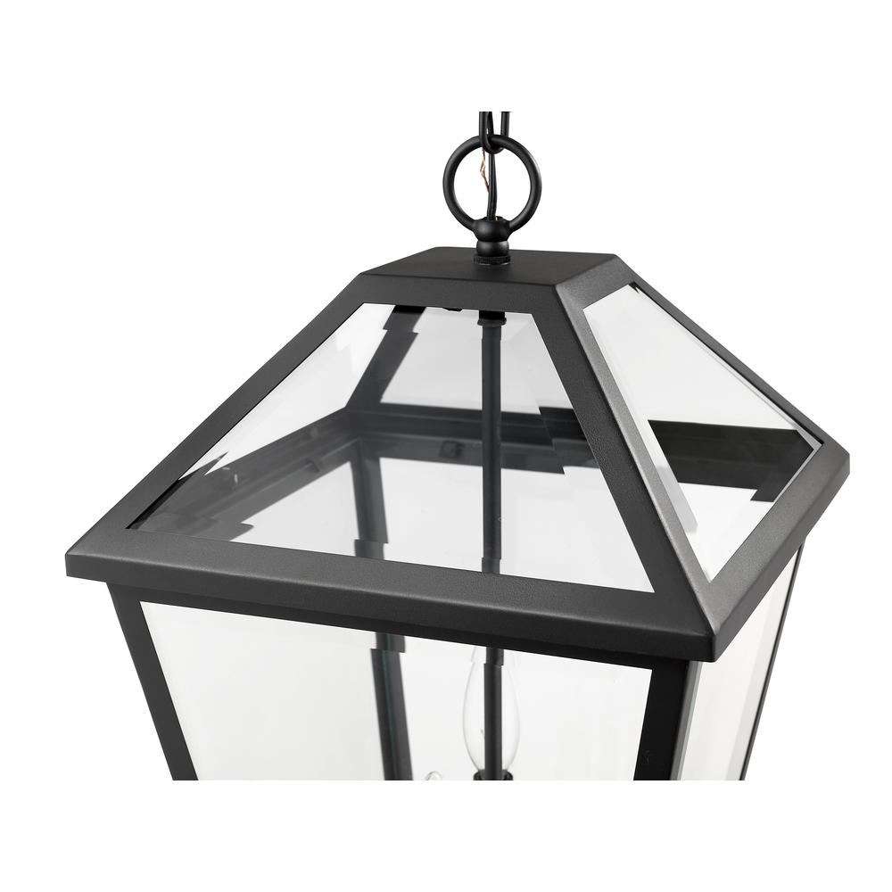 3 Light Outdoor Chain Mount Ceiling Fixture. Picture 4