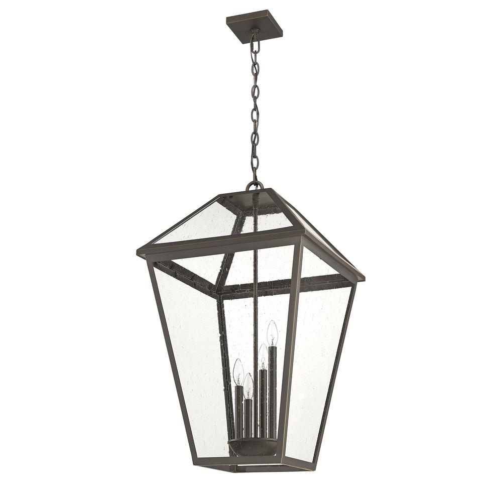 4 Light Outdoor Chain Mount Ceiling Fixture. Picture 5