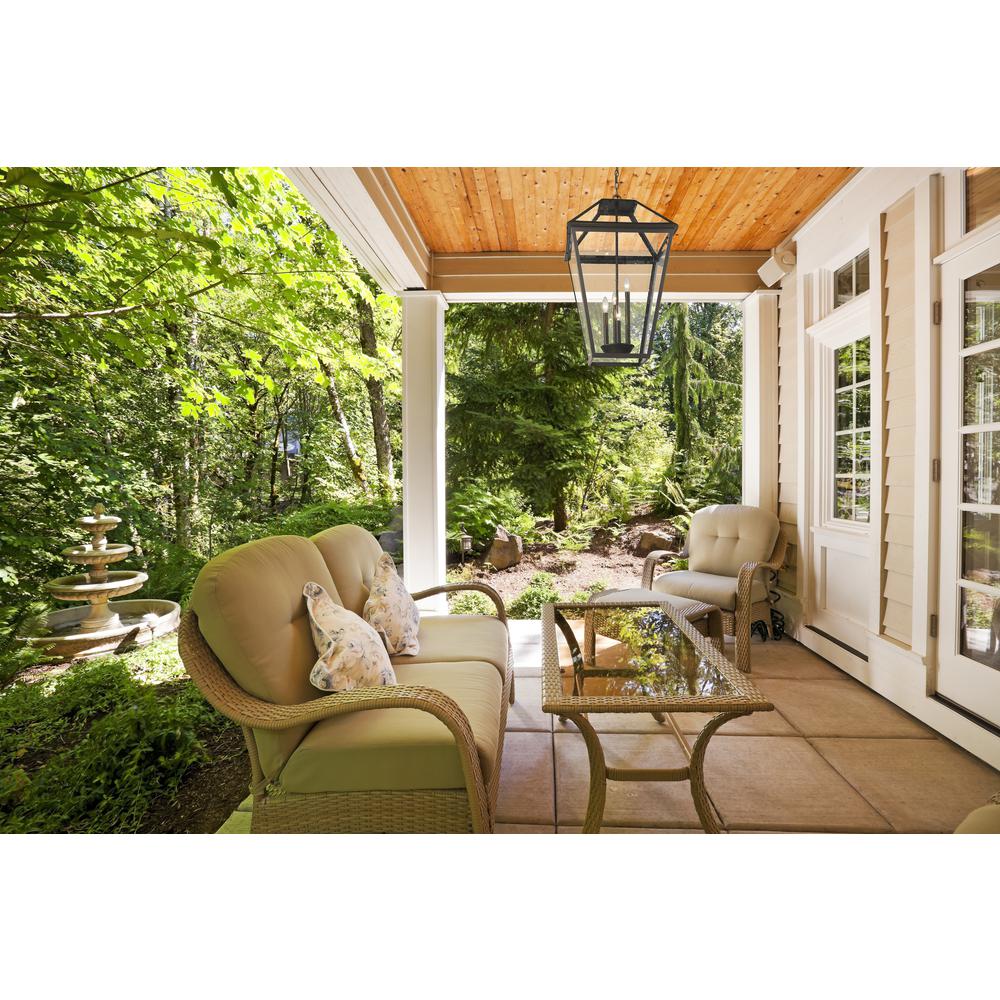 4 Light Outdoor Chain Mount Ceiling Fixture. Picture 7