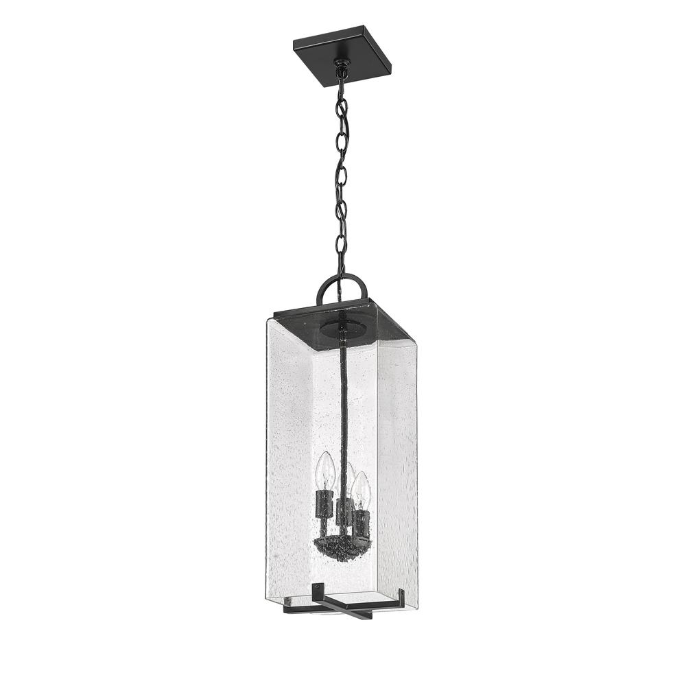 3 Light Outdoor Chain Mount Ceiling Fixture. Picture 5