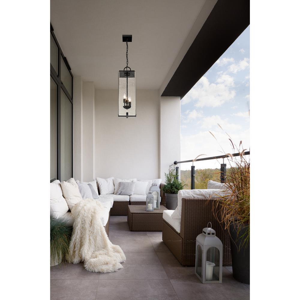 3 Light Outdoor Chain Mount Ceiling Fixture. Picture 7