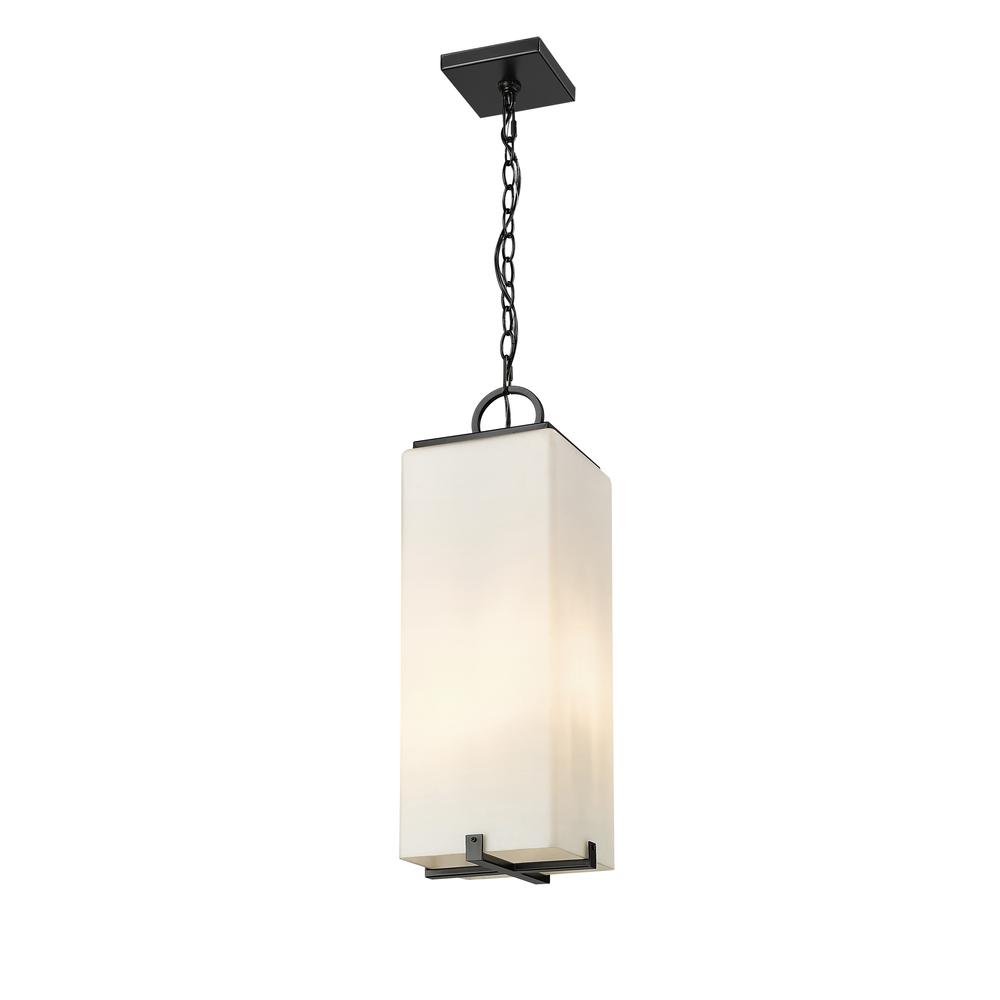 3 Light Outdoor Chain Mount Ceiling Fixture. Picture 2