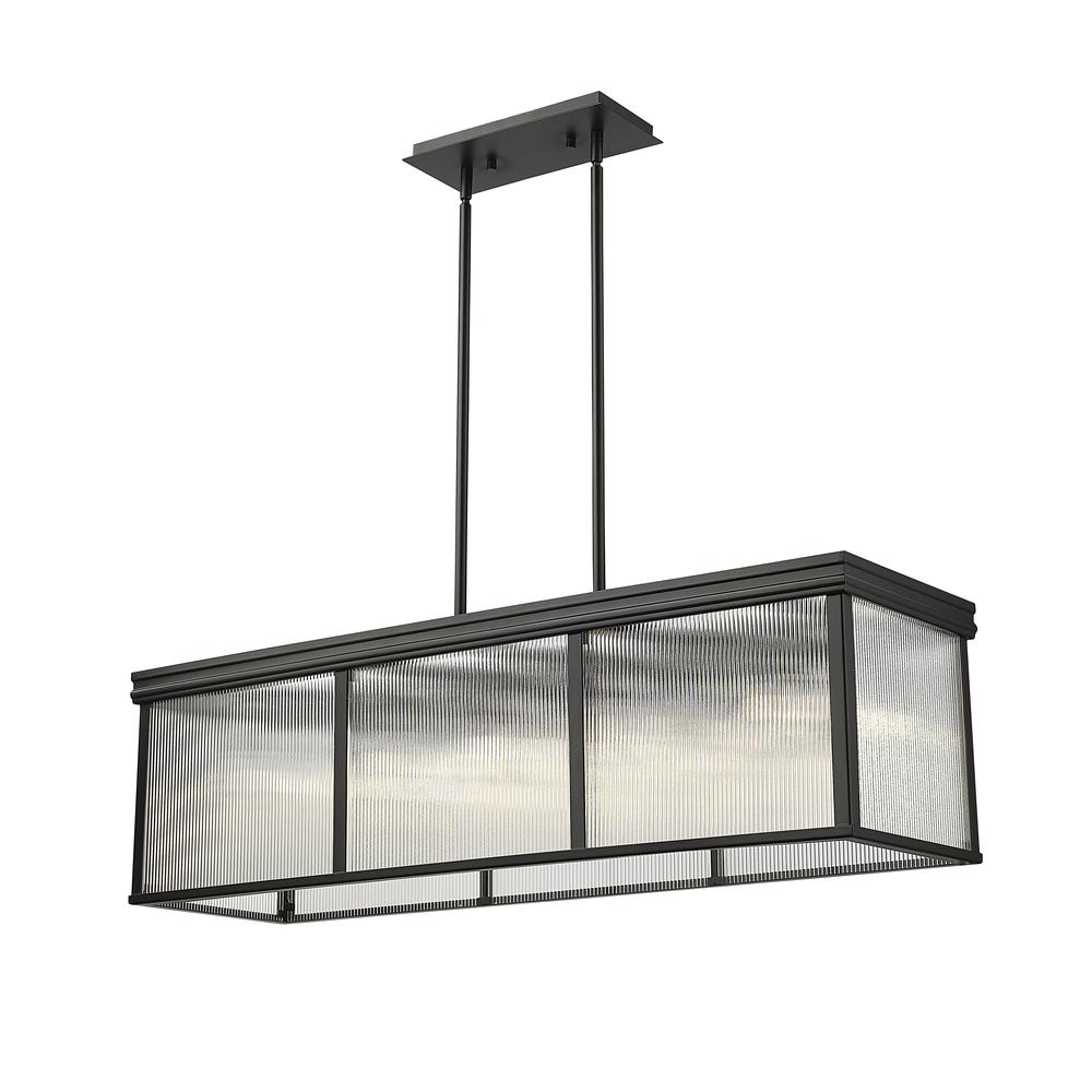 Carnaby 10 Light Pendant, Clear Ribbed. Picture 2