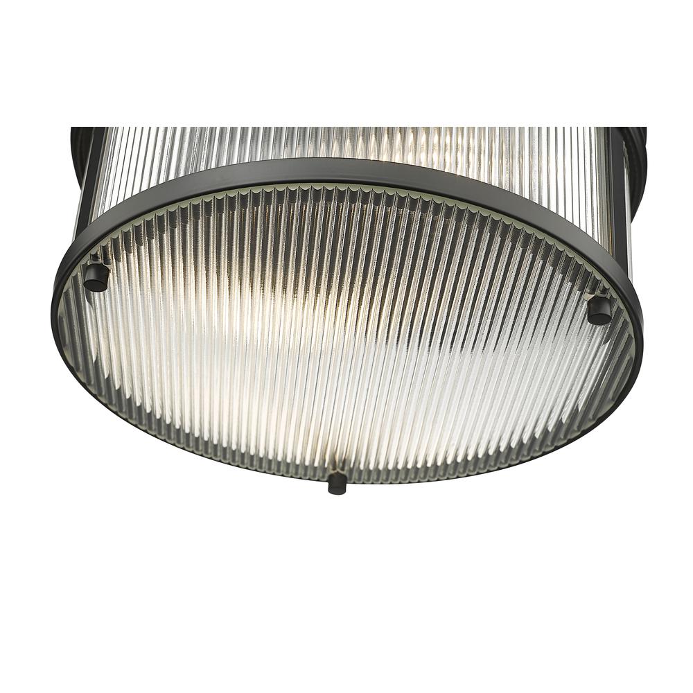 Carnaby 2 Light Flush Mount, Clear Ribbed. Picture 4