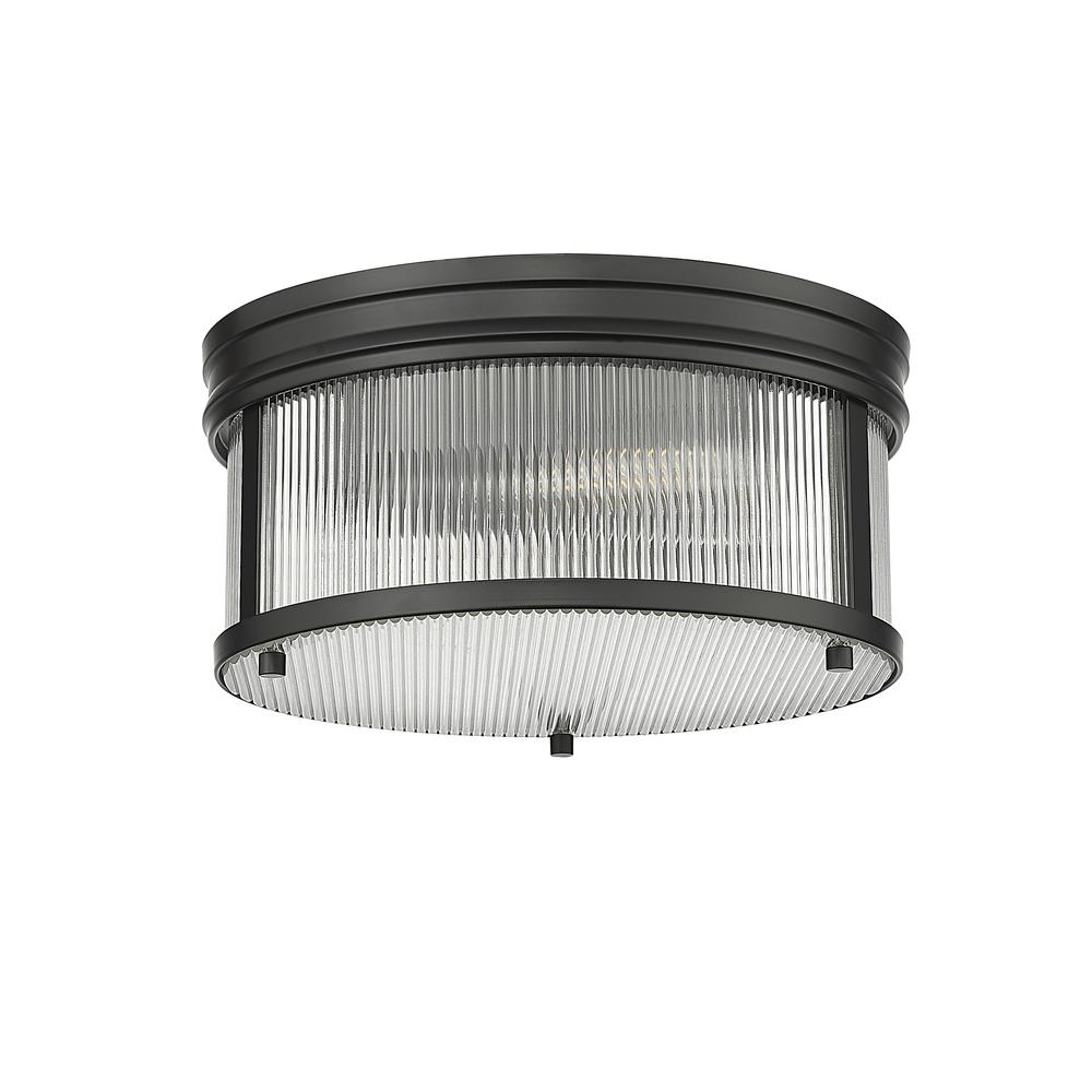 Carnaby 2 Light Flush Mount, Clear Ribbed. Picture 5