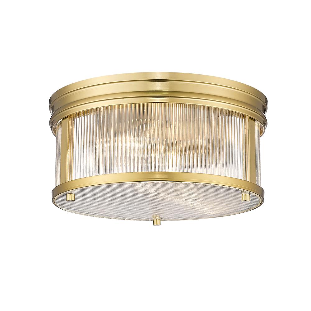 Carnaby 2 Light Flush Mount, Clear Ribbed. Picture 2