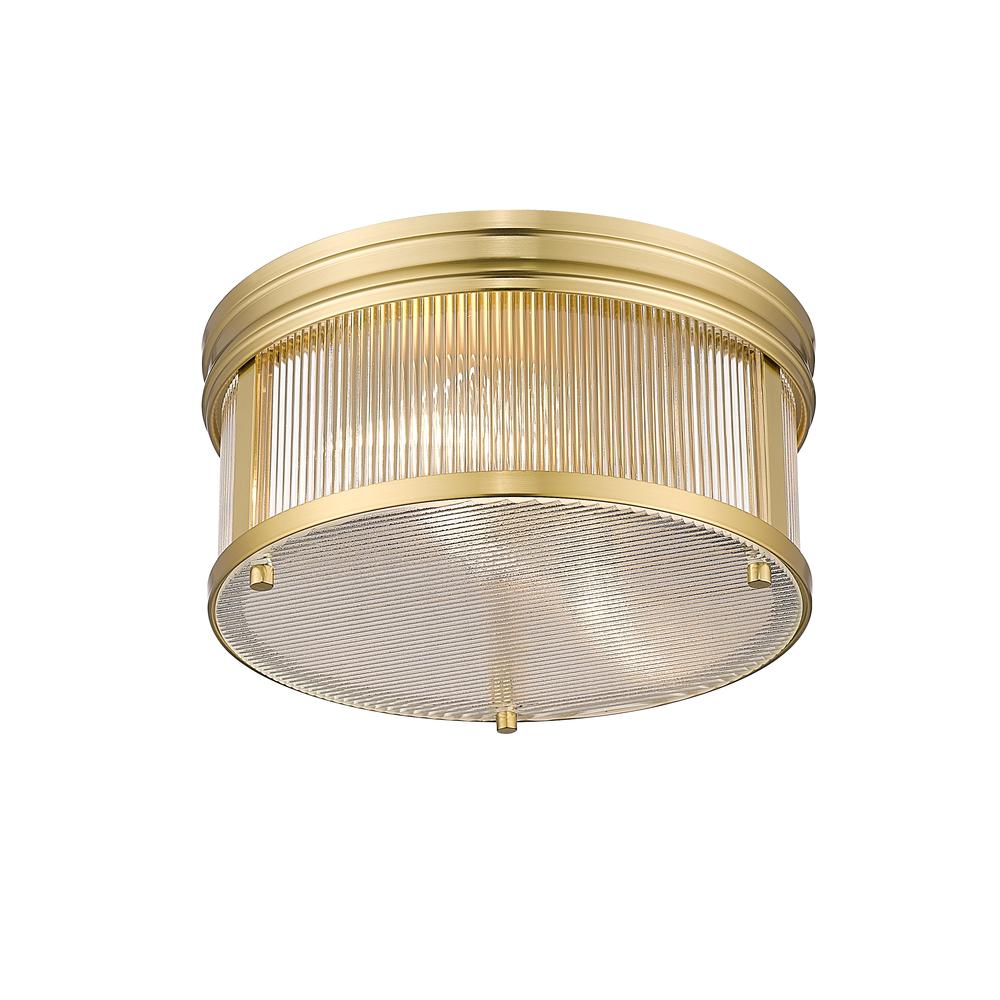 Carnaby 2 Light Flush Mount, Clear Ribbed. Picture 3
