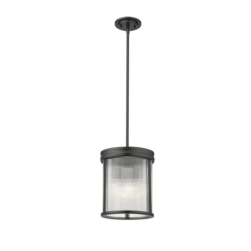 Carnaby 3 Light Pendant, Clear Ribbed. Picture 2