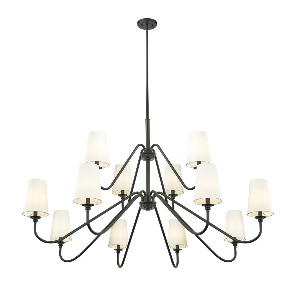 Gianna 12 Light Chandelier, White. Picture 3