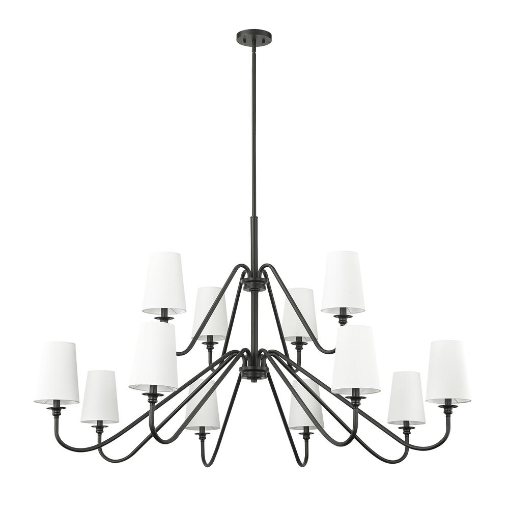 Gianna 12 Light Chandelier, White. Picture 5