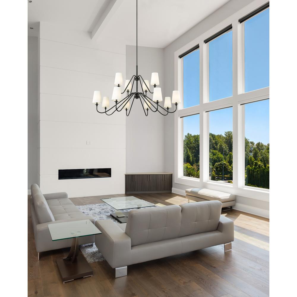 Gianna 12 Light Chandelier, White. Picture 7