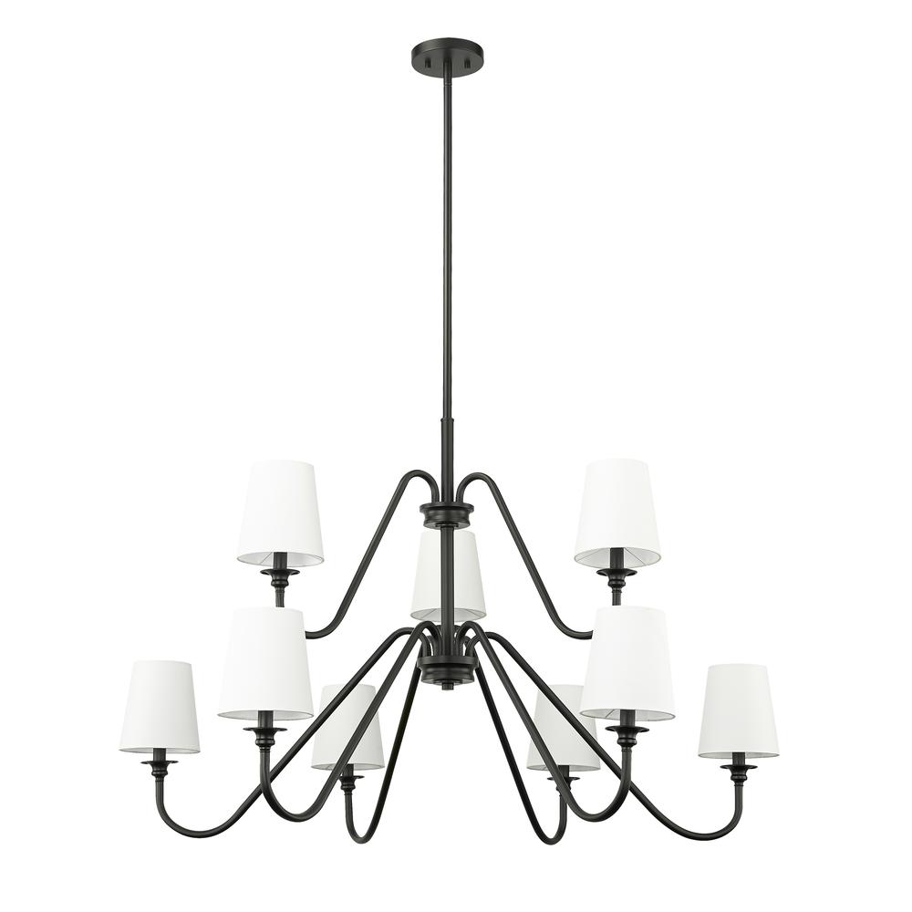 Gianna 9 Light Chandelier, White. Picture 5