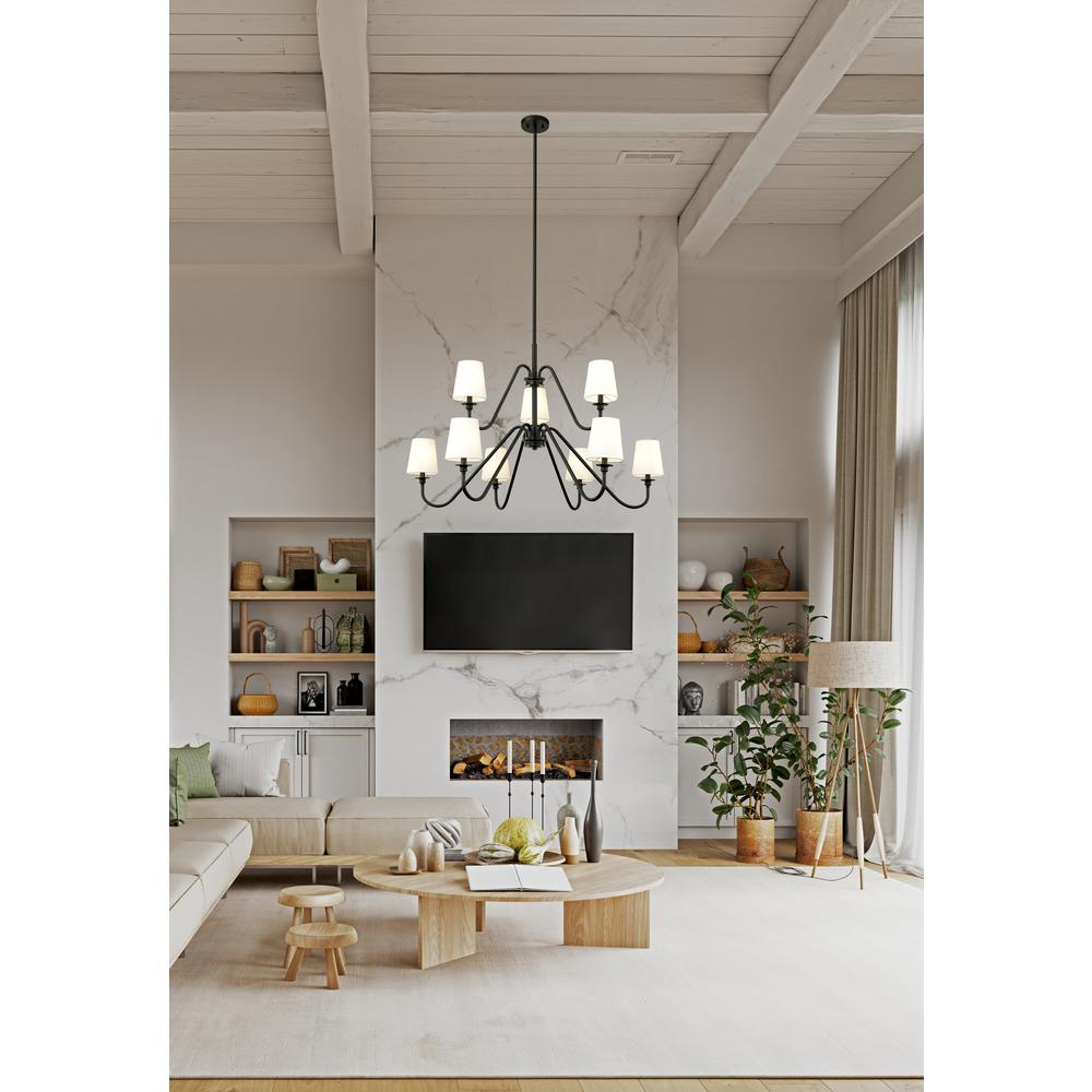 Gianna 9 Light Chandelier, White. Picture 8