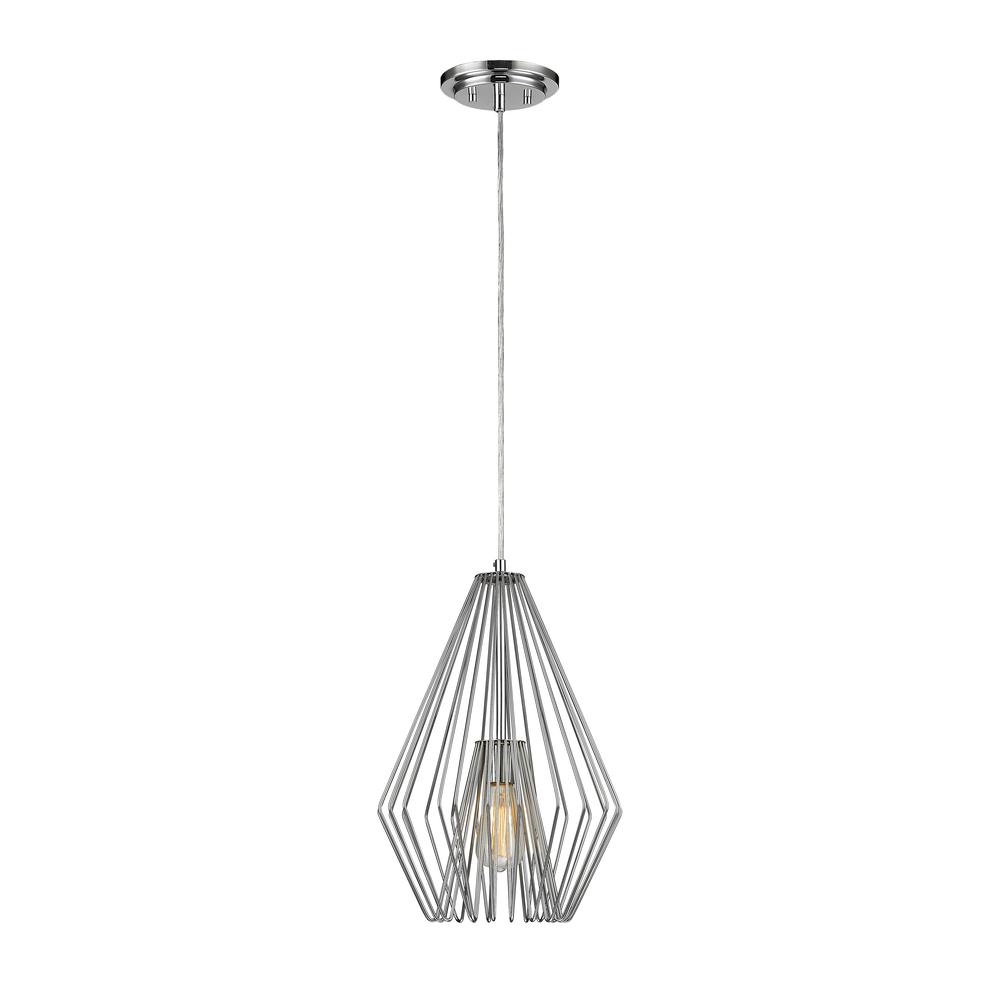 Quintus 1 Light Mini Pendant with Rubbed Brass Frame. The main picture.