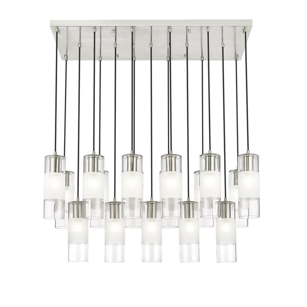 Alton 17 Light Linear Chandelier, Clear+Frosted. Picture 2