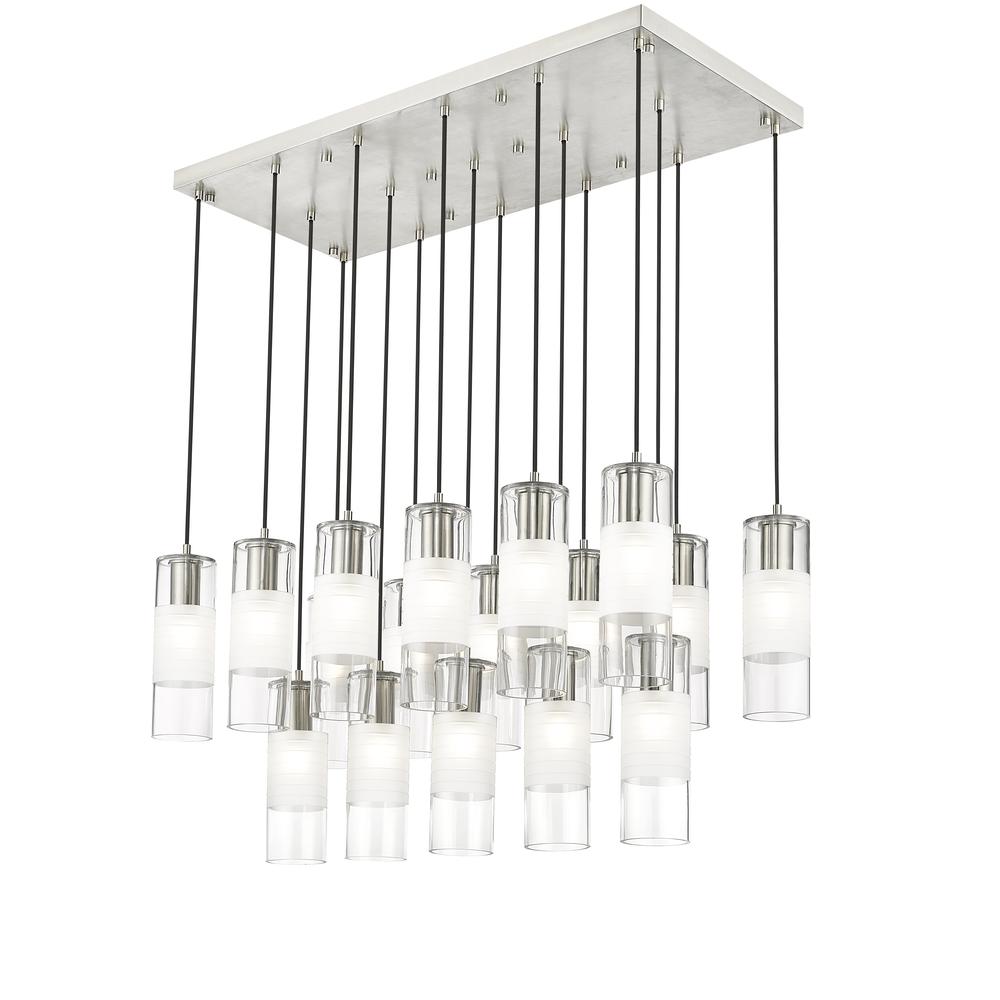 Alton 17 Light Linear Chandelier, Clear+Frosted. Picture 3